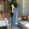 奢姿大码女装2025夏季新款翻领裙子胖妹妹减龄千鸟格时尚连衣裙3342802319 商品缩略图4