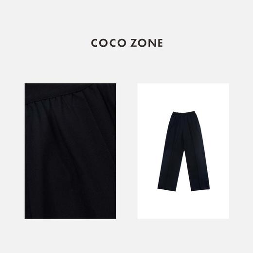 COCO ZONE 设计师女士直筒黑色百搭休闲宽松休闲裤 C108111 商品图1