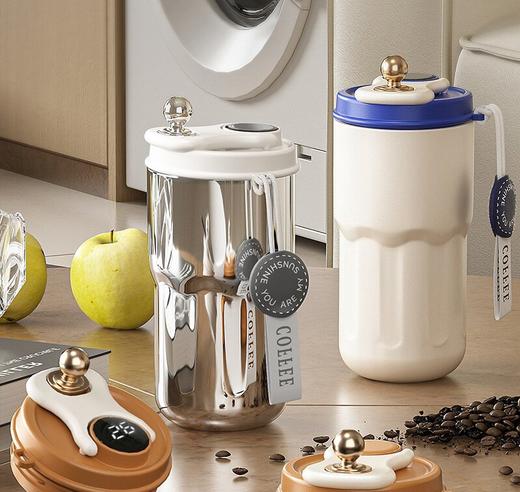 【高颜值轻奢香奈咖啡杯】316不锈钢显温随行水杯 商品图0