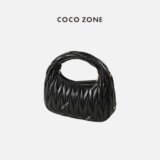 COCO ZONE高级感单肩斜挎包包褶皱饺子包 23C29427时尚 商品图0