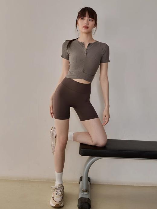 跃牌【周游世界系列】瑜伽服短袖女弹力修身显瘦训练运动上衣普拉提健身T恤TP0704 商品图0