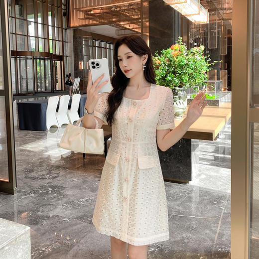 【清仓超15天不保价】[奢姿轻奢系列]小香风绣花连衣裙大码女装夏季新款胖妹妹气质裙子8942890069【1】 商品图3