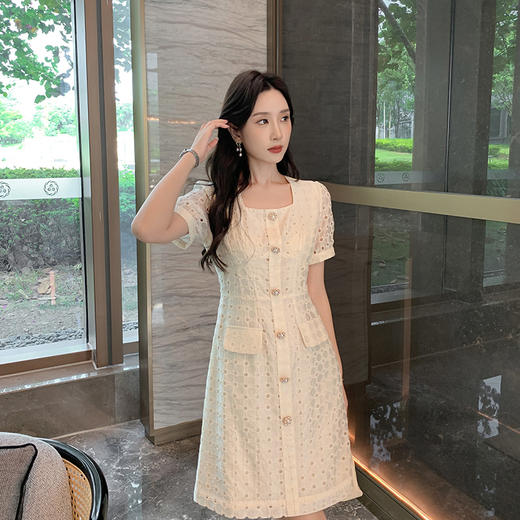 【清仓超15天不保价】[奢姿轻奢系列]小香风绣花连衣裙大码女装夏季新款胖妹妹气质裙子8942890069【1】 商品图4