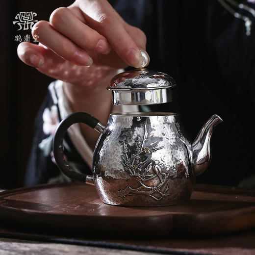 鹤鼎堂闻天系列雉鸣急须錾刻喜上眉梢槌目纹/ 麻纹（缺货） 商品图1