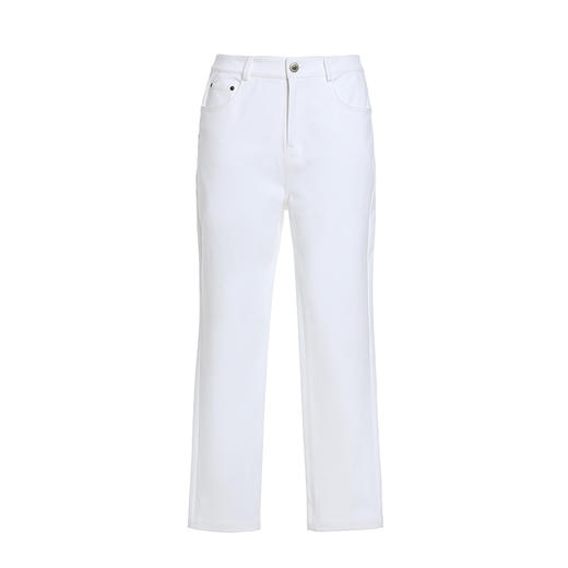 乔万尼夏季新品白色牛仔裤通勤显瘦裤子EM2F861 商品图4