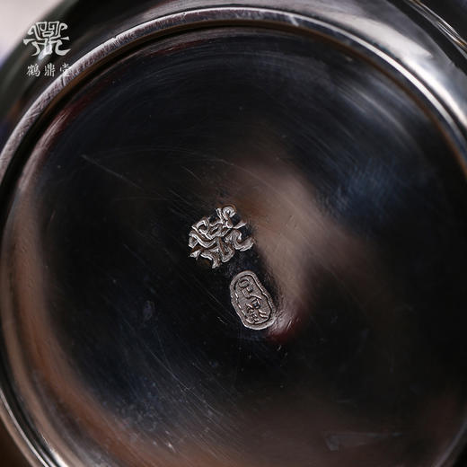 鹤鼎堂闻天系列乔岳急须錾刻山水钧瓷盖（银色）（缺货） 商品图3