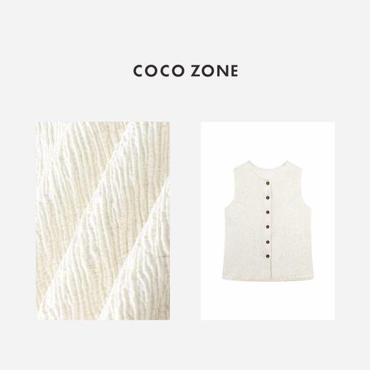 COCO ZONE "泡泡马甲”夏季简约圆领马夹气质单排扣无袖上衣CC1B1373 商品图2