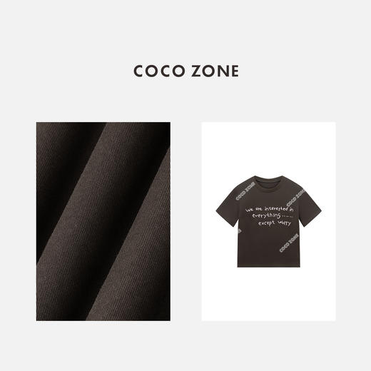 COCO ZONE 夏季字母刺绣短袖T百搭圆领别致上衣CC2B1191 商品图2