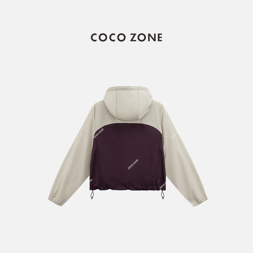 COCO ZONE "紫米皮肤衣“设计感撞色拼接外套时尚连帽长袖上衣CC1B1465 商品图1