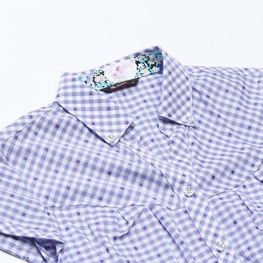 【第2件半价！尾货清仓不退换】波顿_Boton夏装小格子短袖衬衫女士LS727214 商品图3