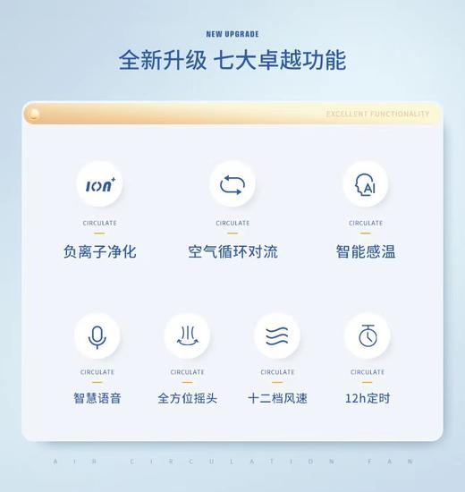 正品智能美国西屋智能空气循环系统风扇 商品图9