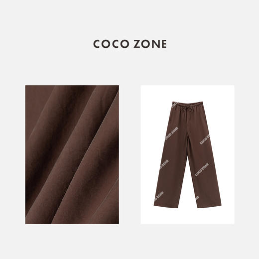 COCO ZONE 夏季抽绳松紧腰休闲裤复古百搭直筒裤CC1B1200 商品图2