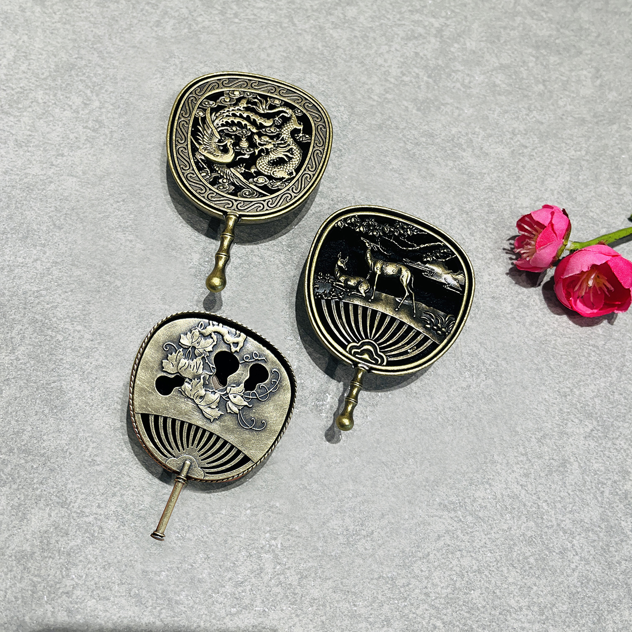 迷你小扇子°铜盘香盒系列