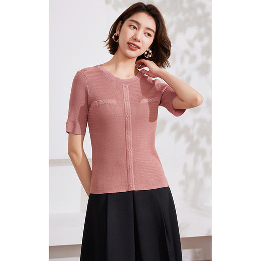 乔万尼夏新品短袖针织衫气质感EM2M867 商品图2