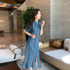 奢姿大码女装2025夏季新款翻领裙子胖妹妹减龄千鸟格时尚连衣裙3342802319 商品缩略图1