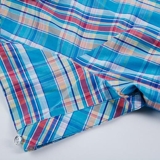 【第2件半价！尾货清仓不退换】波顿_Boton女士纯棉格子衬衫_撞色格纹修身显瘦短袖衬衫LS755217 商品图6