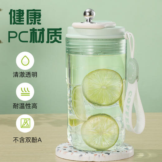 清凉夏日 快乐碰杯【水杯高颜值ins风咖啡杯】儿童学生女生简约大容量便携防摔塑料杯  商品图2