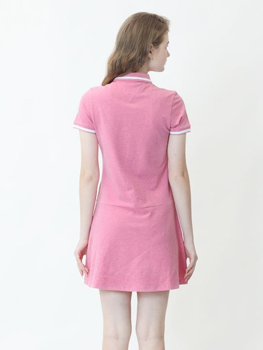 波顿夏季短袖Polo连衣裙美式女气质大码高端粉色A字裙子LD216220 商品图1