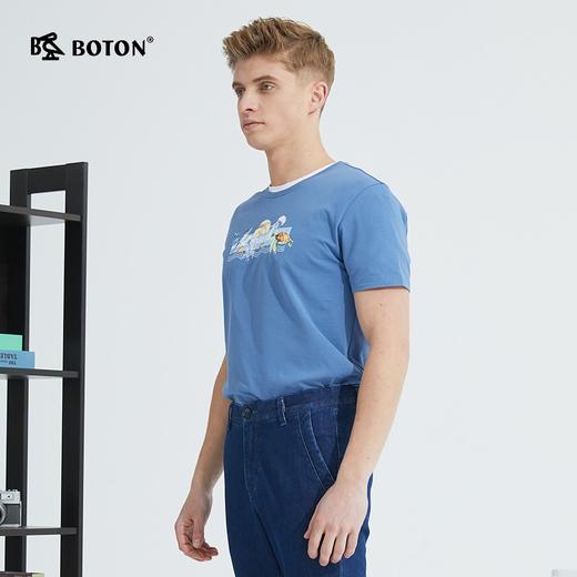 【第2件半价！尾货清仓不退换】波顿夏季圆领短袖t恤男潮牌个性卡通印花半袖打底体恤衫MT868221 商品图3