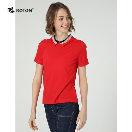 【第2件半价！尾货清仓不退换】波顿短袖修身休闲女运动翻领女士T恤LT201219 商品图2