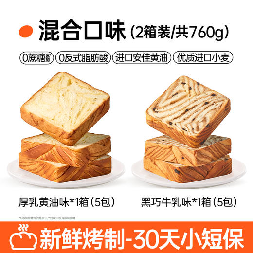 【买一箱送一箱！鲜奶做面包，无蔗糖添加】碧翠园鲜奶黄油厚切吐司面包 高蛋白 无反式脂肪酸 手撕营养早餐面包 巧克力整箱-QQ 商品图6