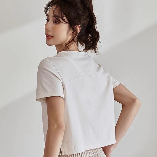 跃牌【周游世界系列】动短袖女宽松显瘦短款性感瑜伽上衣 TP0694 商品图1