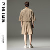 PINLI品立裁魂2024夏季新款暗黑宽松连体松短裤男纯色休闲套装潮BC242117164 商品缩略图2