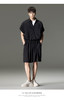 PINLI品立裁魂2024夏季新款暗黑宽松连体松短裤男纯色休闲套装潮BC242117164 商品缩略图0
