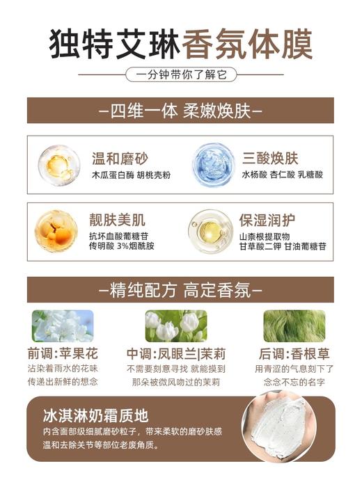 【品牌直发】Dr.Iream独特艾琳浮靡之光香氛体膜270g 身体乳烟酰胺保湿润肤温和去角质持久芳香送2盒8g磨砂膏 商品图7