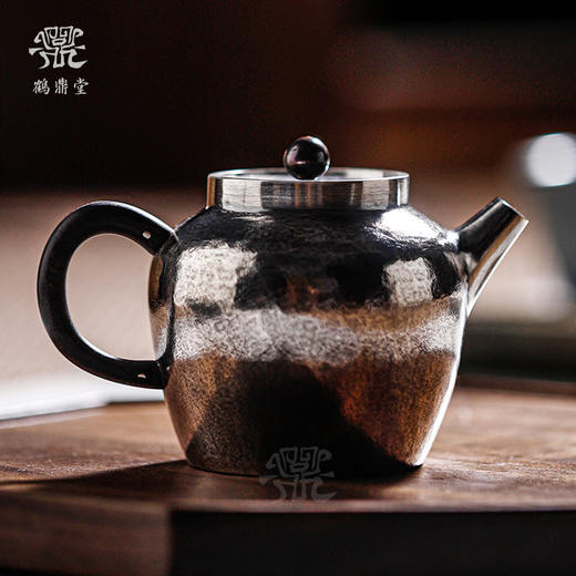 鹤鼎堂闻天系列盈匊急须雪花纹（银色）盈匊麻纹急须（银色）（缺货） 商品图0