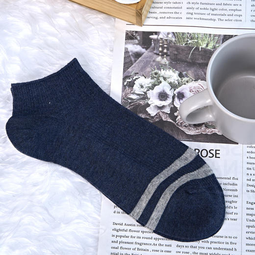 2双男士双针袜船袜无骨精梳棉袜【2411309】 商品图2