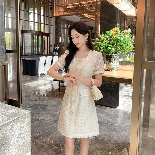 【清仓超15天不保价】[奢姿轻奢系列]小香风绣花连衣裙大码女装夏季新款胖妹妹气质裙子8942890069【1】 商品图1