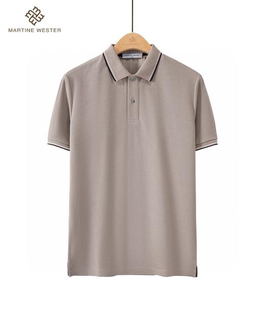 Martine Wester 式70S双强捻棉珠地丝光横机领T恤衫 11013555 商品图2