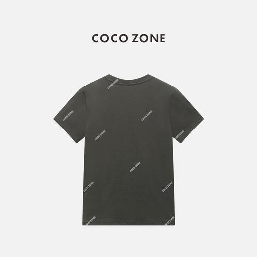 COCO ZONE “灰紫”时尚字母短袖T恤百搭圆领休闲上衣CC2B1182 商品图1