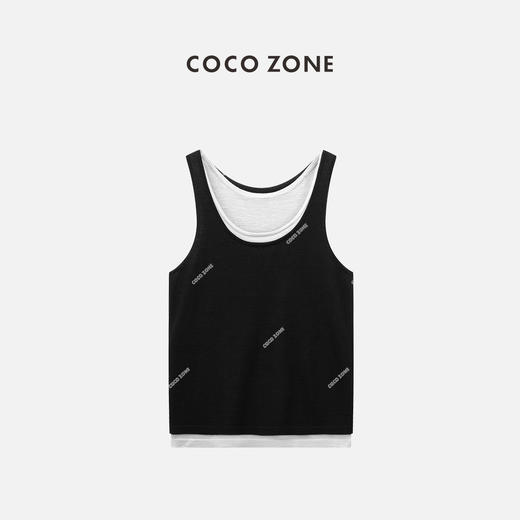 COCO ZONE ”卢比“100绵羊毛拼色无袖毛针织衫百搭休闲上衣CC2B0531 商品图0