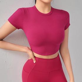 跃牌【周游世界系列】运动短 袖螺纹瑜伽服高弹透气瑜伽 TP0710