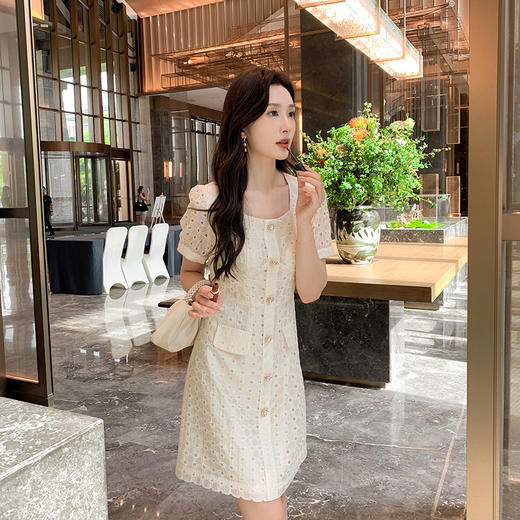 【清仓超15天不保价】[奢姿轻奢系列]小香风绣花连衣裙大码女装夏季新款胖妹妹气质裙子8942890069【1】 商品图0