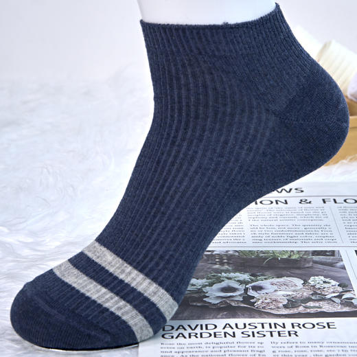 2双男士双针袜船袜无骨精梳棉袜【2411309】 商品图1