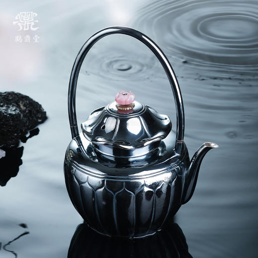 鹤鼎堂闻天系列绎思汤沸 錾刻莲花（黑色）（缺货） 商品图0