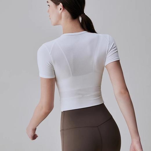 跃牌【周游世界系列】高级感运动短袖女交叉扭结设计罗纹弹力TP0704 商品图3