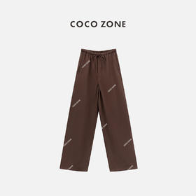 COCO ZONE 夏季抽绳松紧腰休闲裤复古百搭直筒裤CC1B1200