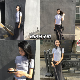 新品上身 | 半高领拉链上衣,搭半裙有一种书卷气~