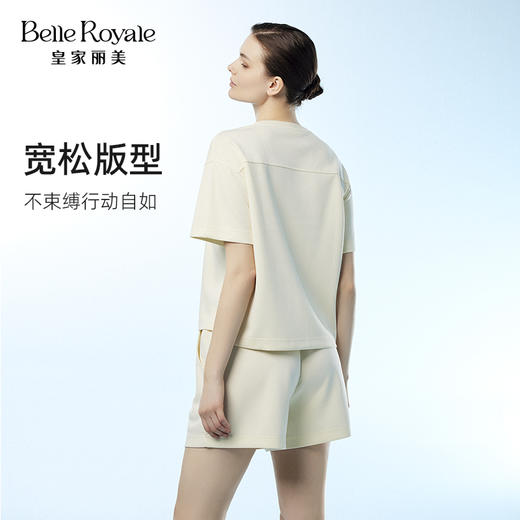 皇家丽美空气棉纯色男女情侣款家居服短袖短裤套头套装JJT9108JJT9101 商品图5