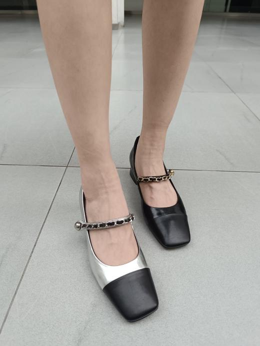 westory2023秋季新款粗跟中跟方头时尚百搭搭扣单鞋S23CE72031 商品图4