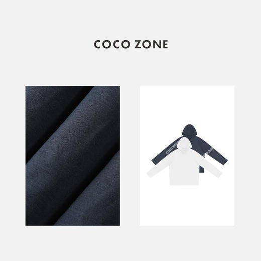 COCO ZONE 2024高级感纯色丝光双面连帽休闲长袖T恤24C10202 商品图2