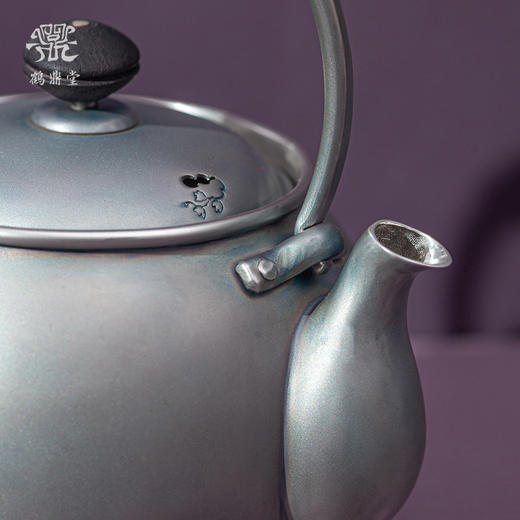 鹤鼎堂闻天系列常武急须镜面（灰青）（缺货）/ 麻纹（银色）（缺货） 商品图2