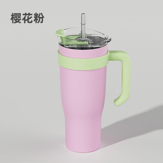 【手柄汽车杯】不锈钢大容量真空保温把手吸管杯 冰霸杯 方便携带 随时随地补充水分 商品图4