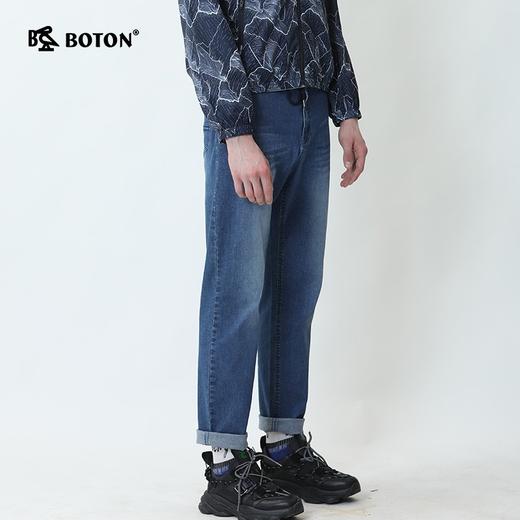 波顿春夏浅色薄款直筒男士弹力水洗牛仔裤休闲高端长裤子ME711120 商品图1