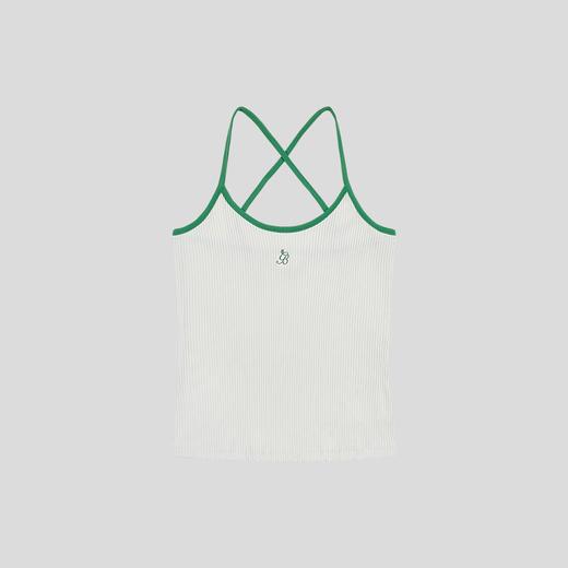 GOODBAI GB logo刺绣撞色针织交叉吊带背心 商品图2