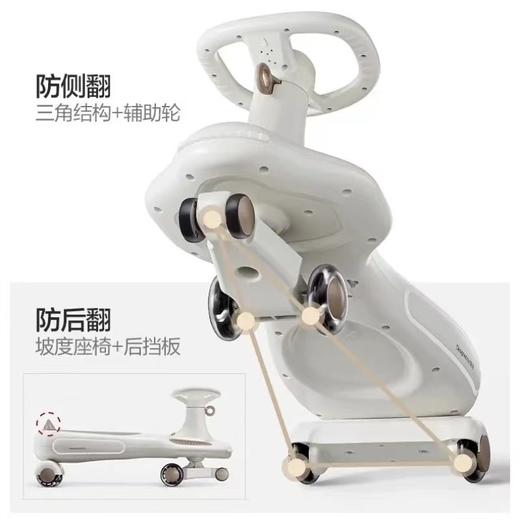 贝易皇室扭扭车儿童1-3岁静音防侧翻宝宝车大人可坐溜溜车妞妞车 商品图2